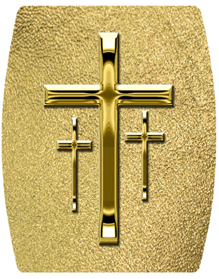 DNSHEND 517 GD SH GD Gold 3 Crosses Shimmer Gold